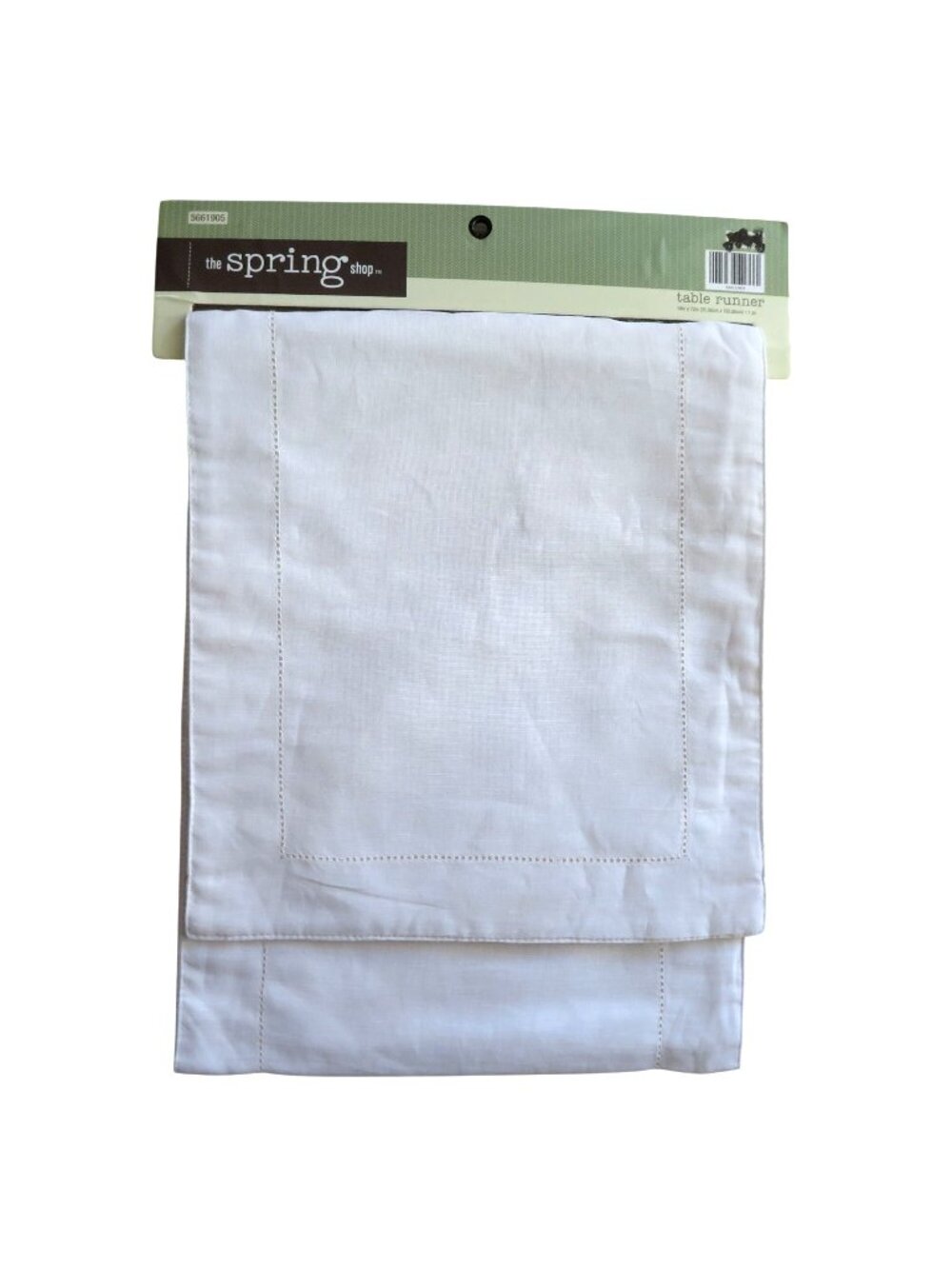 New White Linen Blend Table Runner 14"x72" Hemstitched Detailing